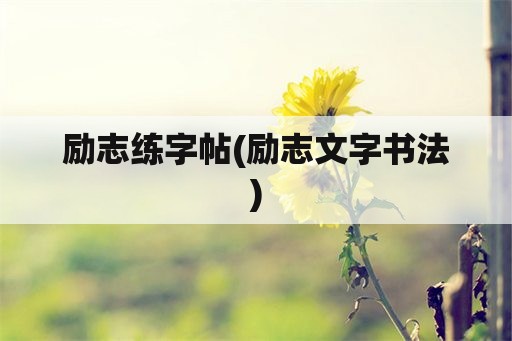 励志练字帖(励志文字书法)
