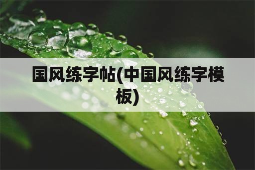 国风练字帖(中国风练字模板)