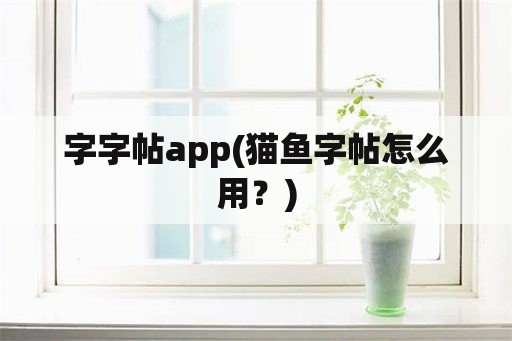 字字帖app(猫鱼字帖怎么用？)