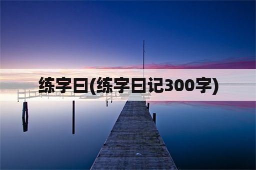 练字曰(练字曰记300字)