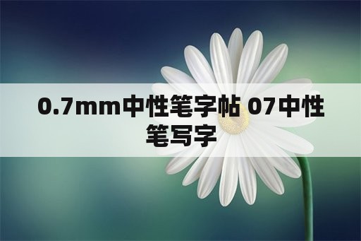 0.7mm中性笔字帖 07中性笔写字