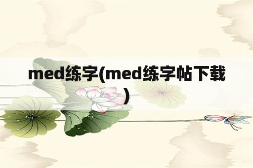med练字(med练字帖下载)